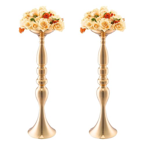 VEVOR 24PCS 50cm/19.7' Wedding Flower Vase Metal Gold Floral Stand for Table