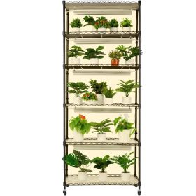 VEVOR Plant Stand with Grow Lights 6 Tiers 120W 70.9" Tall Plant Grow Shelf