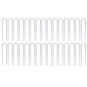 30Pcs U Shaped Stake 12in Metal Trampoline Hook Threaded Ground Anchor for Fixation
