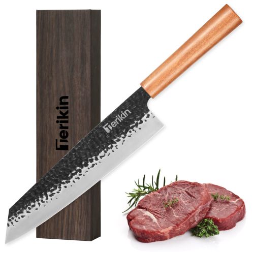 Professional Kiritsuke Santoku Chef Knife, 9 Inch Japanese Chef Knife, German High Carbon Stainless Steel EN1.4116 Chef Knife Meat & Sushi Knife Kitch